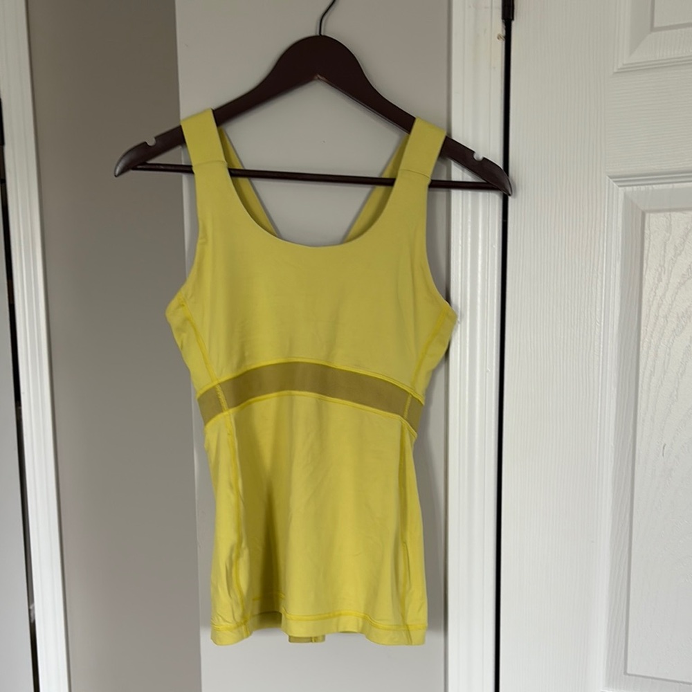 Lululemon Athletica Yellow Tank Top with bra